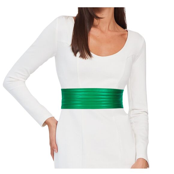 Wide Elastic Belts For Women Dresss Fashion Stretchy Green Waist Leather  1813